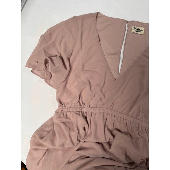 Show Me Your mumu Emily Empire Maxi Dress Neutral Mauve Chiffon Gown Classic - Picture 3 of 5